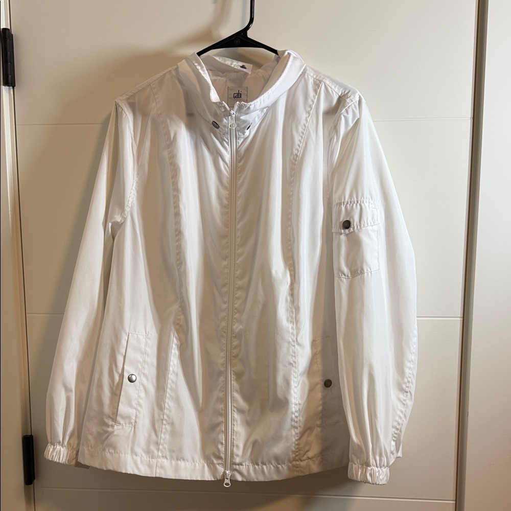 CAbi White Hooded Jacket